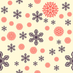 Seamless pattern - snowflake. Winter background.