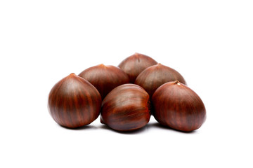 Chestnuts isolated on white background