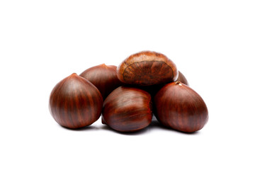 Chestnuts isolated on white background