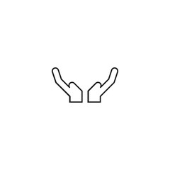 Obraz premium protecting holding hands outline icon vector