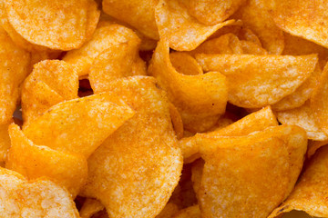 Potato chips on the papric. Eco food.