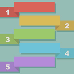 Obraz premium Flat design five steps ribbon vector template.