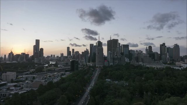 Melbourne Australia skyline cloudscape time lapse