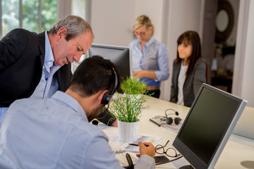 Manager giving order