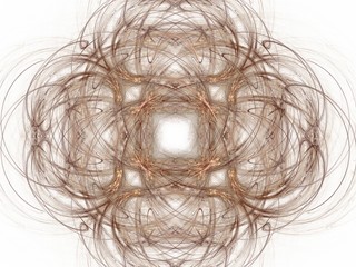 Naklejka premium Abstract fractal with a brown pattern on a white background