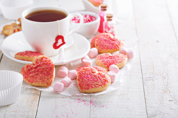 Valentines day heart shaped cookies