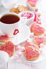 Valentines day heart shaped cookies