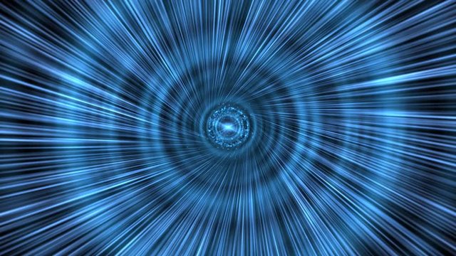 Blue Intestellar Space-Time Tunnel ... A Journey inside a Cosmic Vortex/Wormhole towards a Star ...