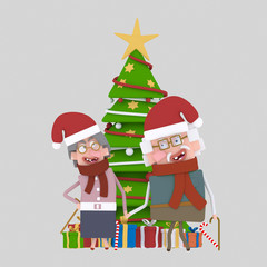 Old couple in front of Xmas Tree.

Custom 3d illustration contact me!