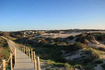 Obraz premium Dunes at the sunset in Guincho beach in Cascais, Portugal