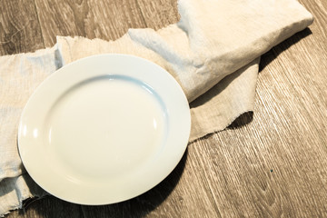 White Plate on a Tablecloth