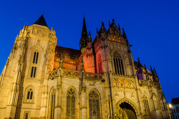 Fototapeta na wymiar St. Elisabeth Cathedral at night Kosice, Slovakia, Europe