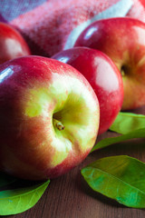red apples on table close up