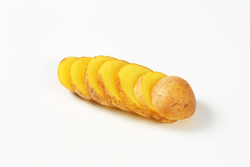 sliced raw potato