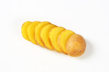 sliced raw potato