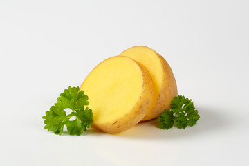 sliced raw potato