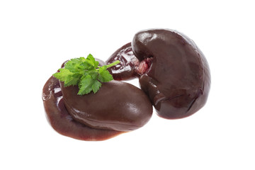Close-up on lamb kidney with parsley