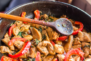 Tasty food with vegetables