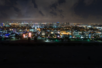 Fototapeta premium Aerial night photo Miami Beach FL, USA