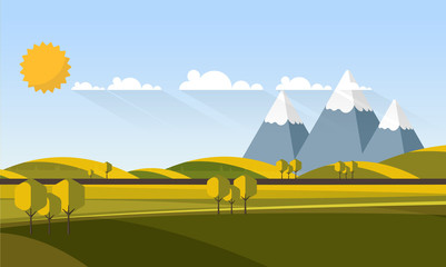Flat Design Landscape Vector.     © Droidworker