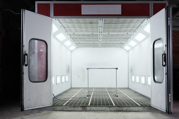 Spray paint cabinet in a car repair station