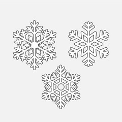 Set of snowflakes vector