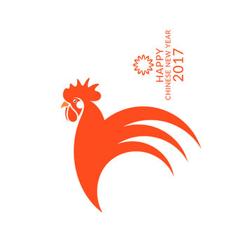 Red rooster. Symbol of Chinese New Year 2017