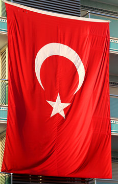 Photo red Turkish flag