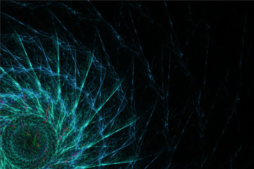 Dark shining abstract floral fractal background