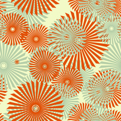 Fototapeta na wymiar Seamless vector pattern with circles and ray,