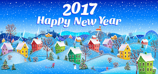 Happy new year 2017 card