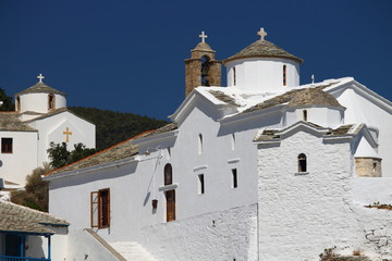 Fototapeta premium Skopelos town, Skopelos island, Sporades island, Greek island, Thessaly, Aegean Sea, Greece 