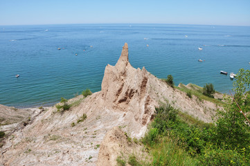 Chimney Bluffs State Park on Lake Ontario near Great Sodus Bay, New York State, USA