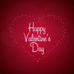Fototapeta na wymiar Happy Valentines Day. Heart on red background. Vector illustration.