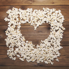 Heart frame of popcorn