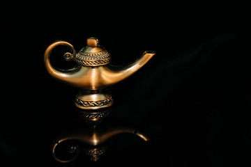 Aladdin magic lamp isolated on white
