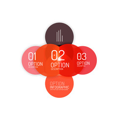 Geometric abstract composition with text and options