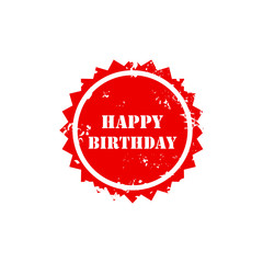 Happy birthday grunge stamp sign text red.