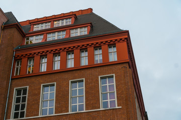 Fototapeta na wymiar detailed view of factory building at berlin