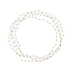 Stylized floral wreath with berries or flowers.