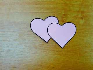 paper heart for Valentine's day as a template form for text