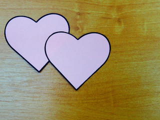 paper heart for Valentine's day as a template form for text