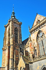 Fototapeta na wymiar La Cattedrale Colmar, Alsazia - Francia