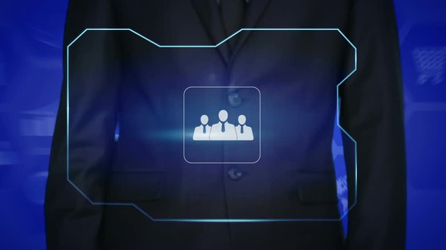 businessman icon network - HR,HRM,MLM, teamwork and leadership concept
