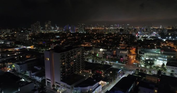 Night video of Ocean Drive Miami Beach
