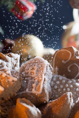 Christmas cookies with snowing sugar