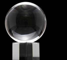 Crystal ball on black background