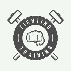 Vintage mixed martial arts logo, badge or emblem.