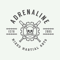 Vintage mixed martial arts logo, badge or emblem. 