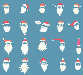 Merry Christmas. Collection of Santa Claus icons.